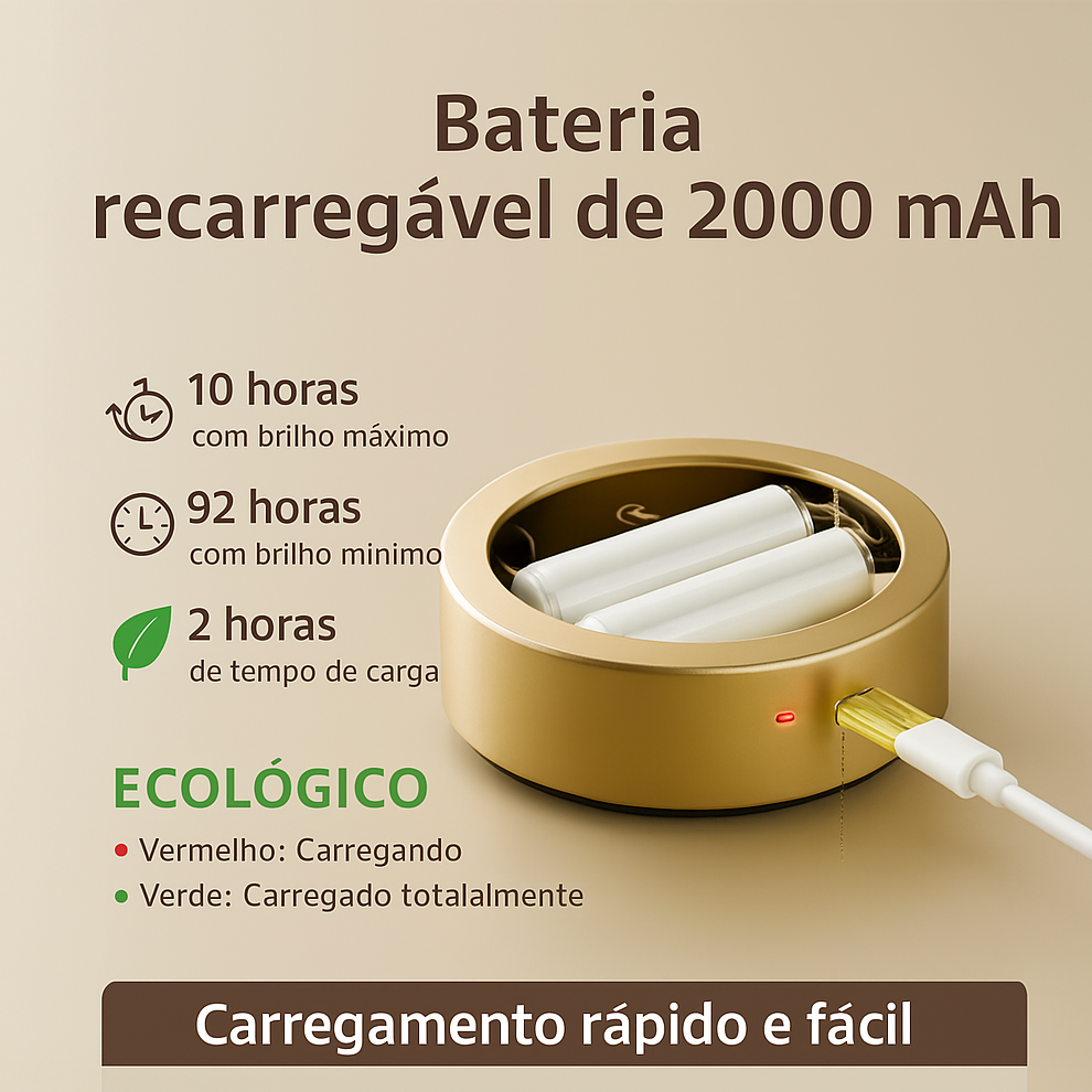 LumaGold – Luminária Moderna com Porta USB