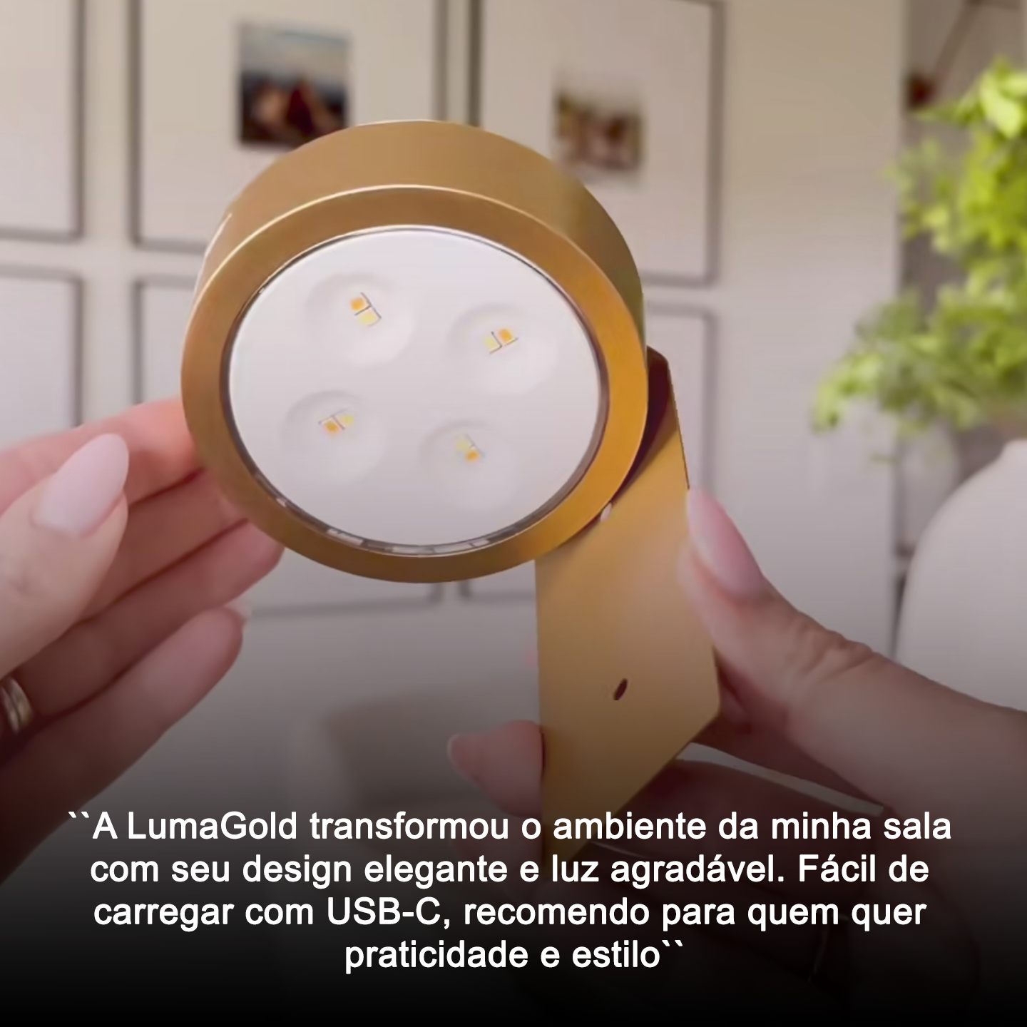 LumaGold – Luminária Moderna com Porta USB